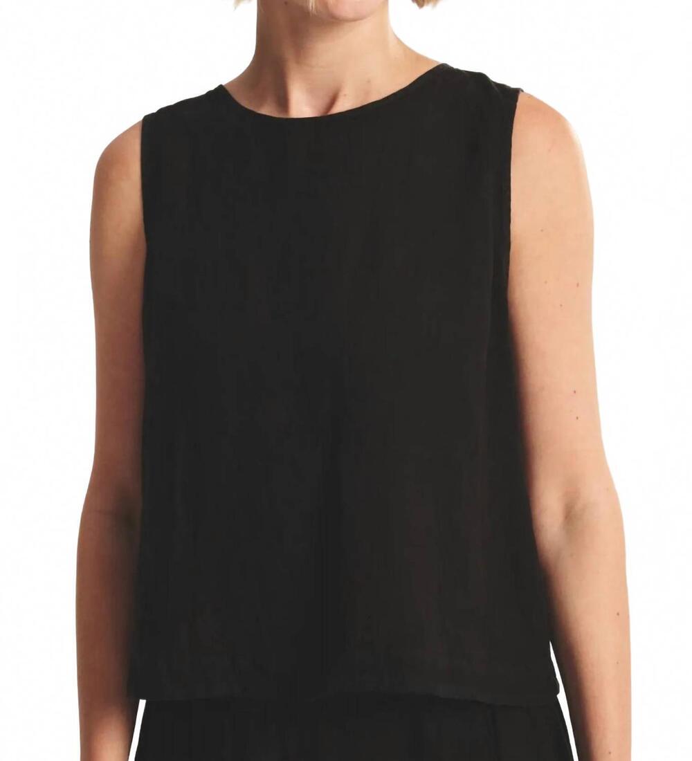NEW VELVET BY GRAHAM & SPENCER maxine linen top in black